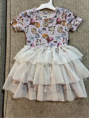 Blush Lotus Lavender Frozen Character Tulle Layered Dress